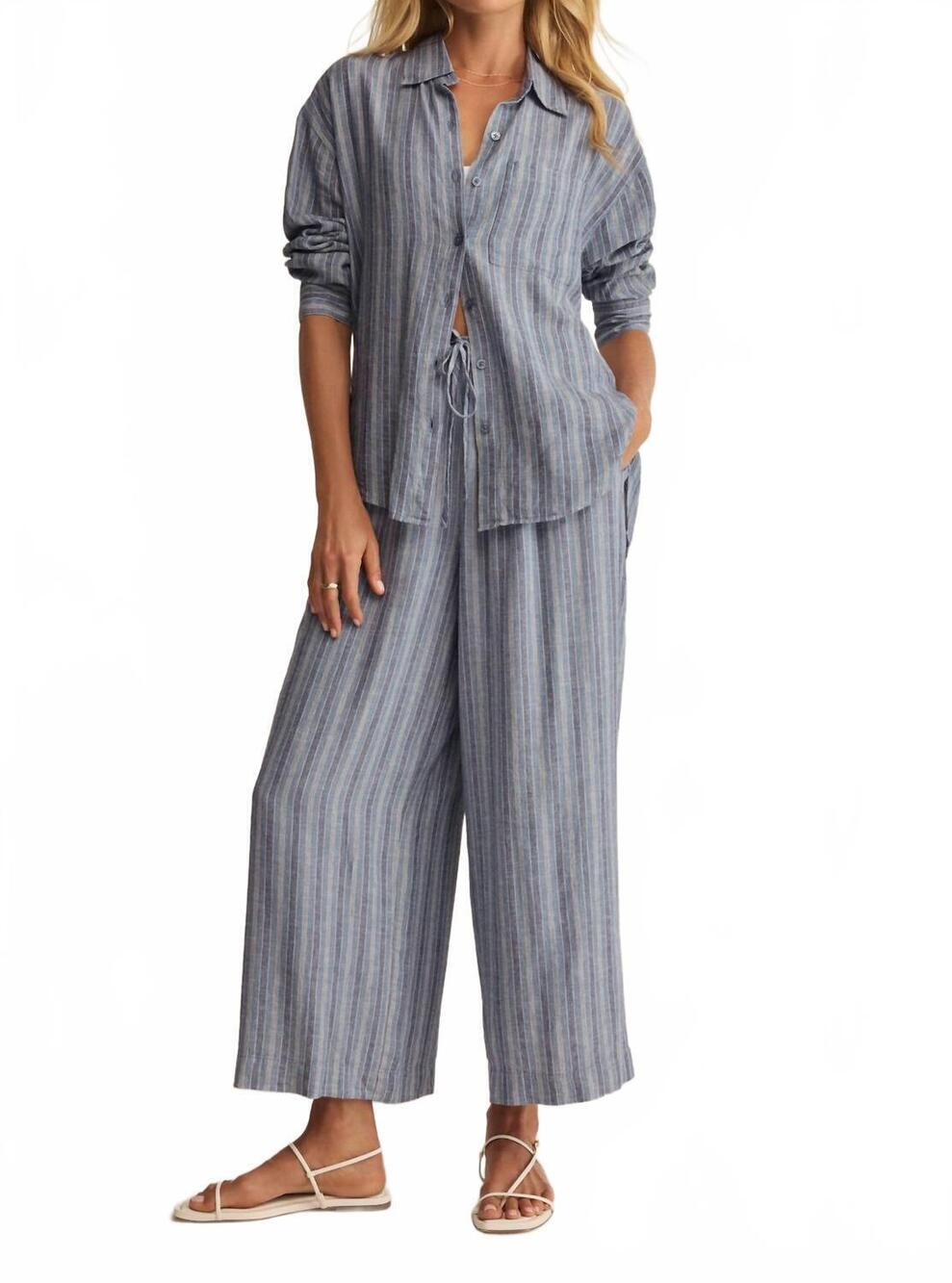 NEW Z SUPPLY striped button up top in indigo